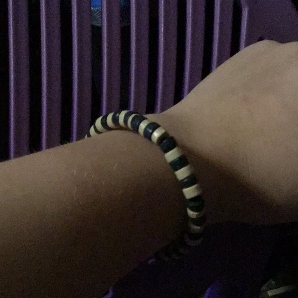 Tan and navy bracelet